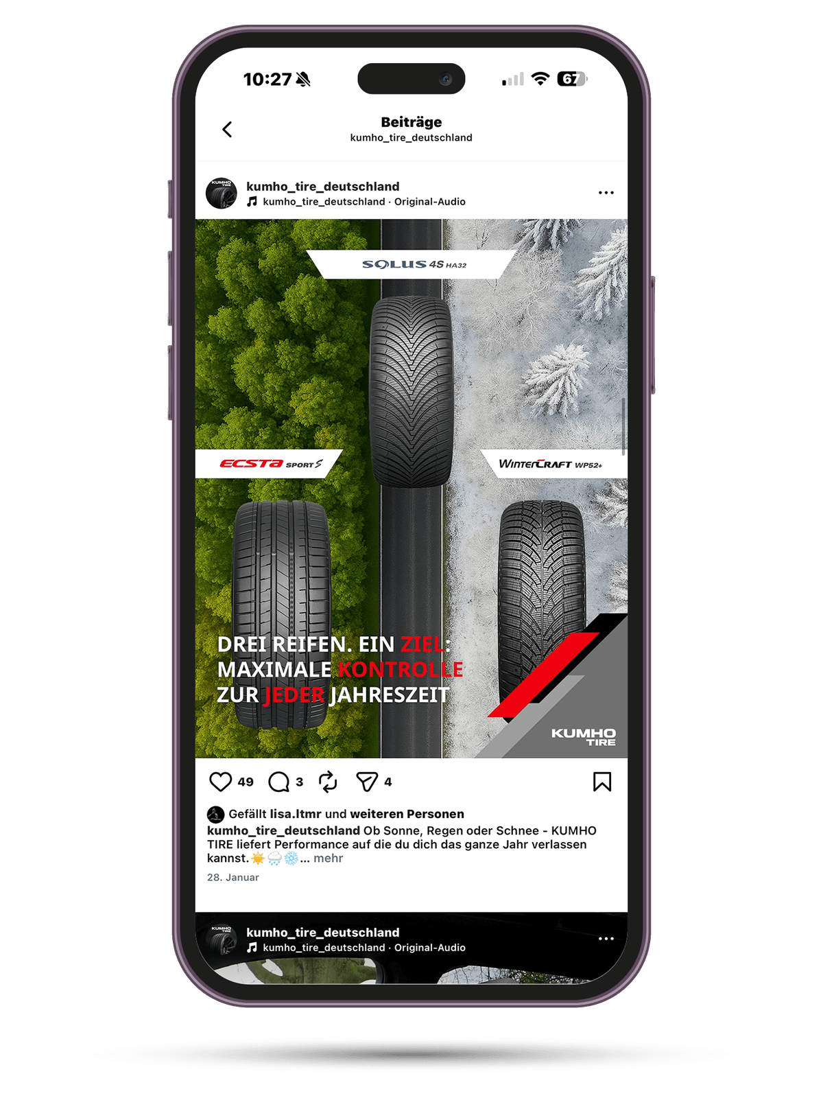 Kumho Social Media Marketing Mockup
