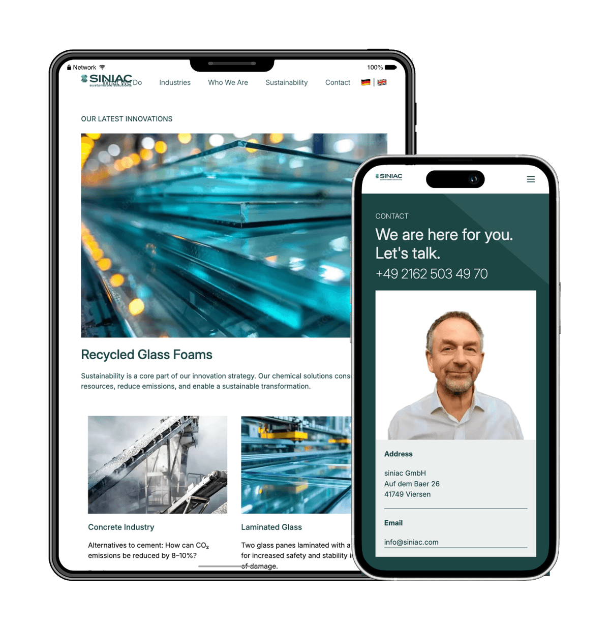 Siniac Website Mobile-Mockup