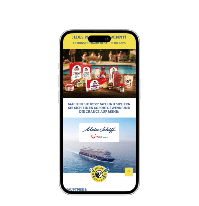 Block House Kampagnenseite auf Smartphone