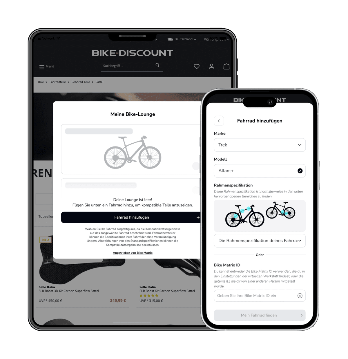 Bike-Discount auf Tablet und Smartphone